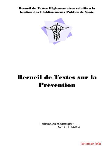 Recueil de Textes sur la Prévention - Médecine du Maghreb