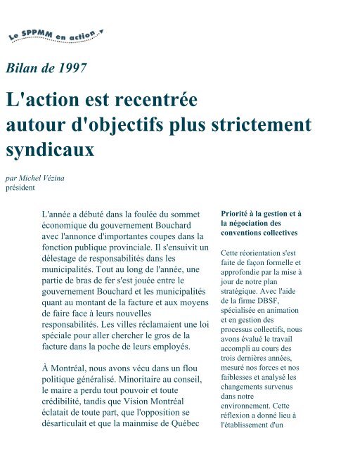 Numéro 1 - Syndicat des professionnelles et professionnels ...