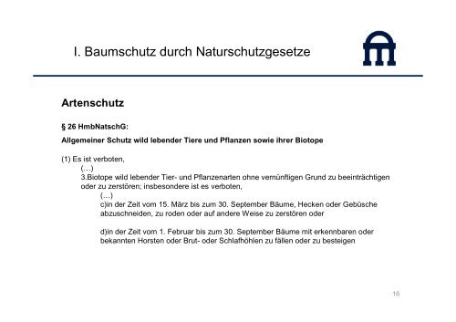 Aktuelle Rechtslage zum Baumschutz in ... - BUND Hamburg