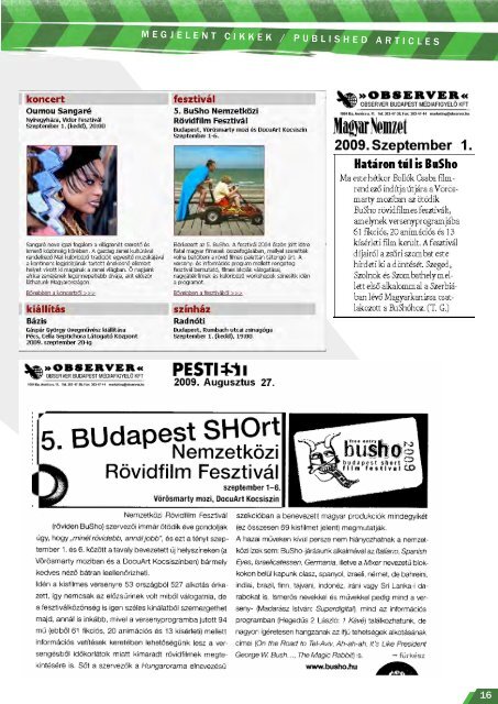 budapest short film festival - BuSho