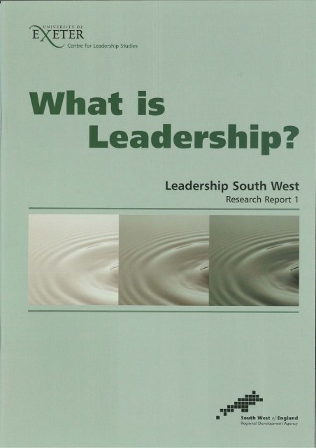 What is Leadership? - The Business School - University of Exeter
