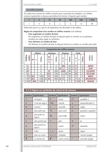 LECTURE DE PLANS ET MÉTRÉ - FFC