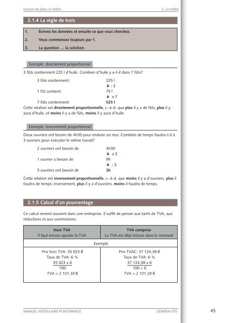 LECTURE DE PLANS ET MÉTRÉ - FFC