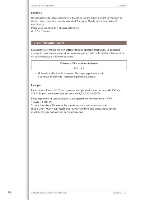 LECTURE DE PLANS ET MÉTRÉ - FFC