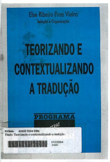 Teorizando e Contextualizando a Tradução - Fale - UFMG