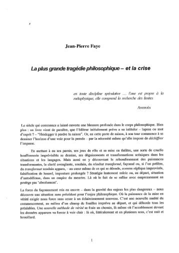 Heidegger_-_ouvrir le texte (fichier pdf) - Jean-Pierre Faye