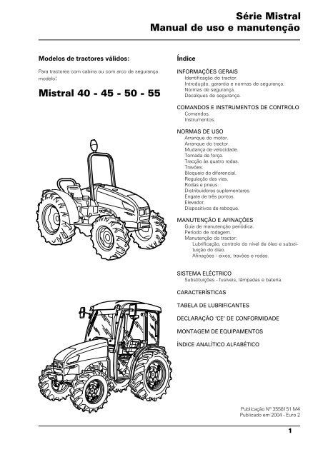 Manual de uso e manutenção Série Mistral Mistral 40 - 45 ... - Montana