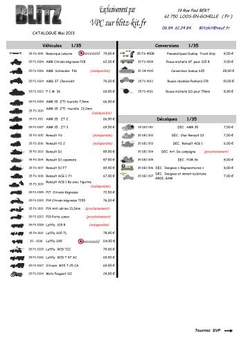 Véhicules 1/35 Conversions 1/35 Décalques 1/35 - Blitz Kit