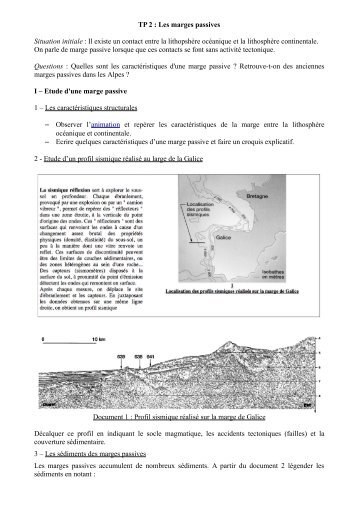 TP 2 : Les marges passives Situation initiale : Il existe un contact ...