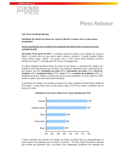 J.D. Power do Brasil informa: Satisfação dos clientes de bancos de ...