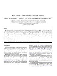 Rheological properties of dairy cattle manure