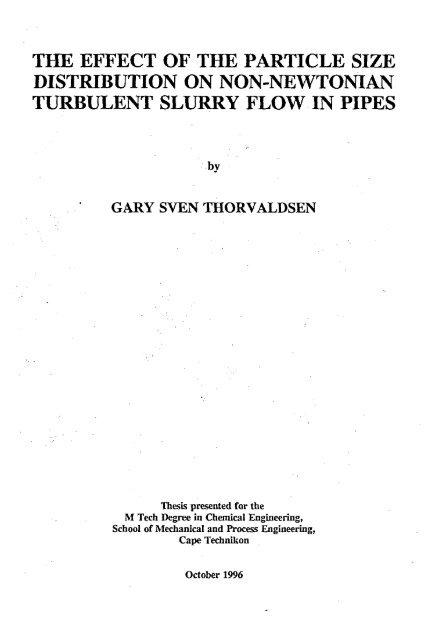 the effect of the particle size distribution on non-newtonian turbulent ...