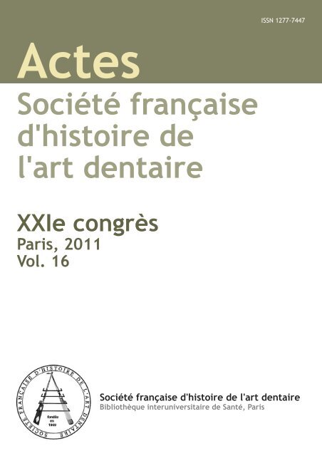 Société française d'histoire de l'art dentaire - Bibliothèque ...