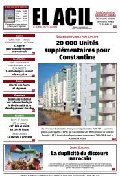 20 000 Unités supplémentaires pour Constantine - El ACIL