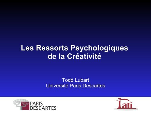 Les ressorts psychologiques de la créativité - BCGE