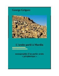 George Grigore L'arabe parlé à Mardin – monographie d'un parler ...