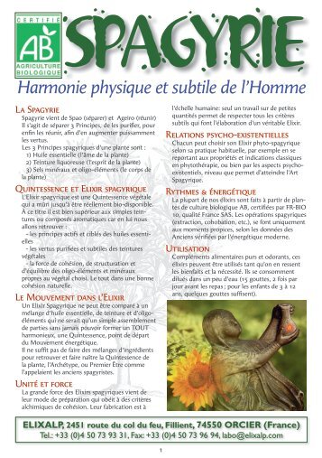 gamme complète d'Elixirs végétaux - Elixalp