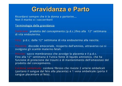 Gravidanza e Parto