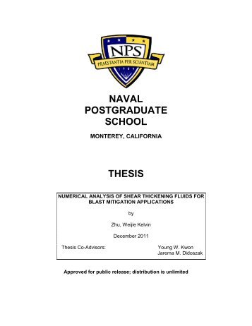 Numerical Analysis of Shear Thickening Fluids for Blast Mitigation ...