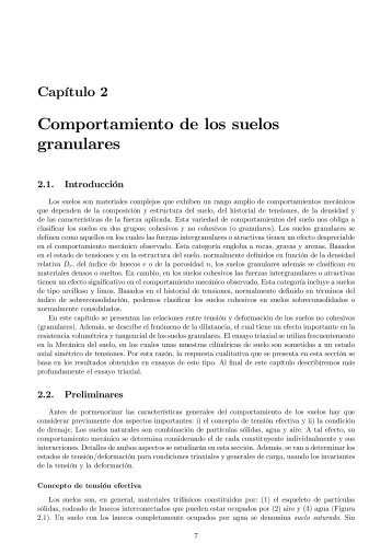 Comportamiento de los suelos granulares