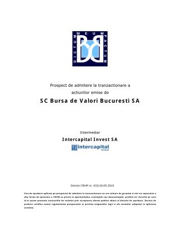 Prospect Admitere la Tranzactionare BVB - Bursa de valori Bucure?ti