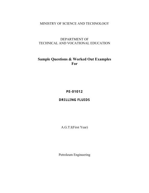 Sample Questions & Worked Out Examples For - Ministry of Science ...