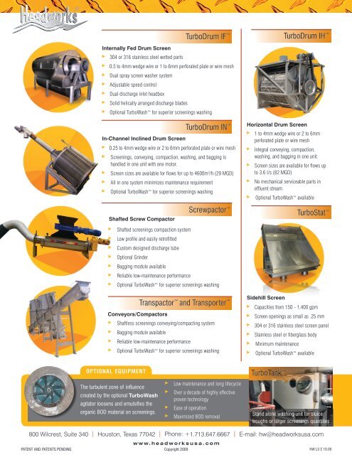 Screening and Screenings Handling Equipment