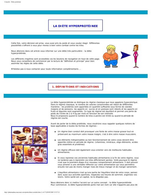 la diète hyperprotéinee - Bienvenue sur www.pharmadata.be, site ...