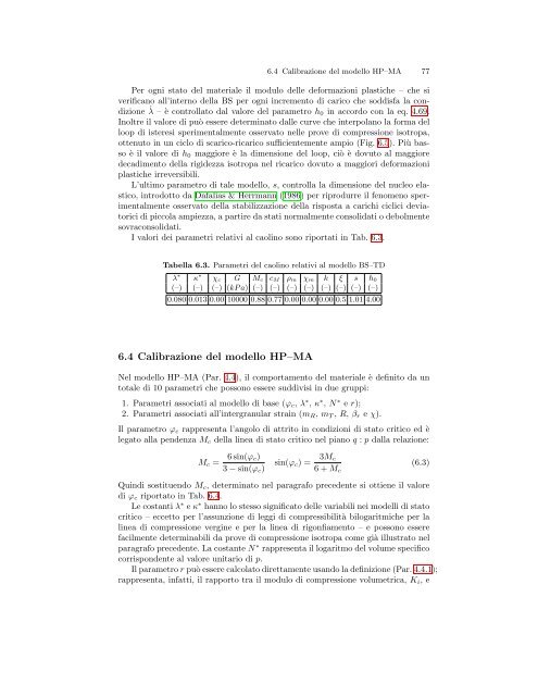 Nella Fig. 6.2 sono riportati i risultati delle prove triassiali ... - Padis