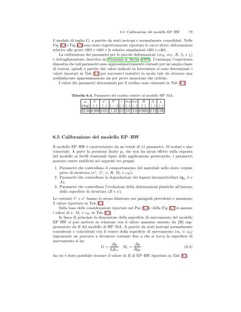 Nella Fig. 6.2 sono riportati i risultati delle prove triassiali ... - Padis