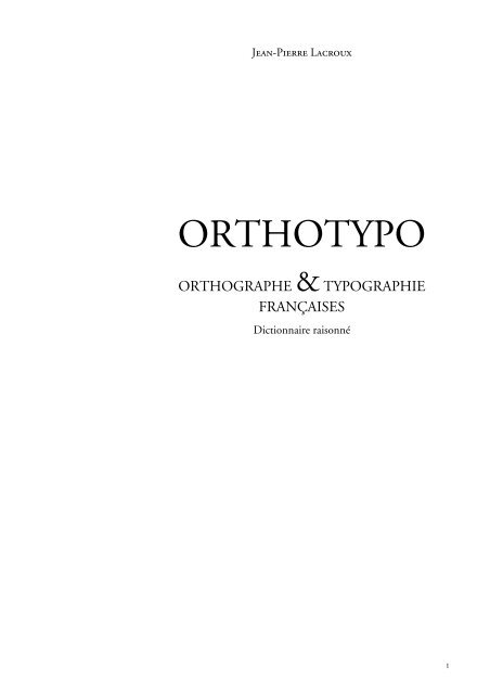 Orthotypo Lacrouxpdf Liste Typographie
