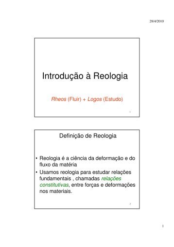 Introdução à Reologia - Unicap