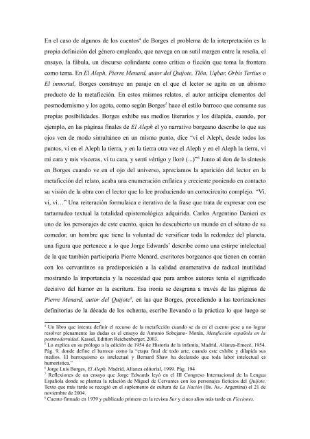Límites de la interpretación en la Metaficción de Borges. - Hermeneia