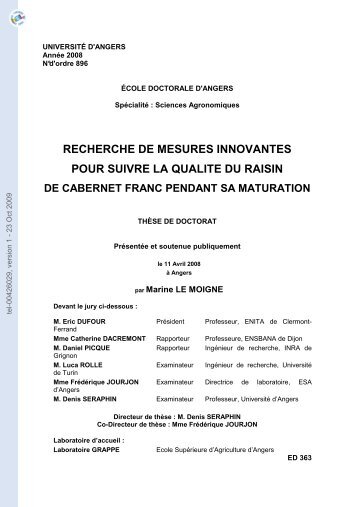 RECHERCHE DE MESURES INNOVANTES POUR SUIVRE LA ...