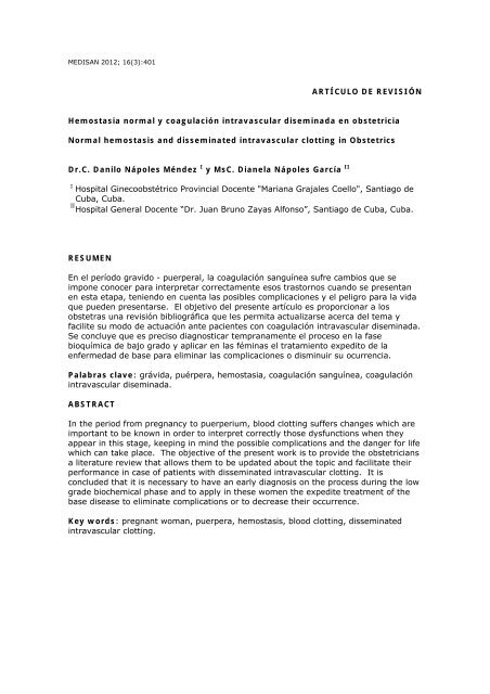 Concepto sobre la hemostasia