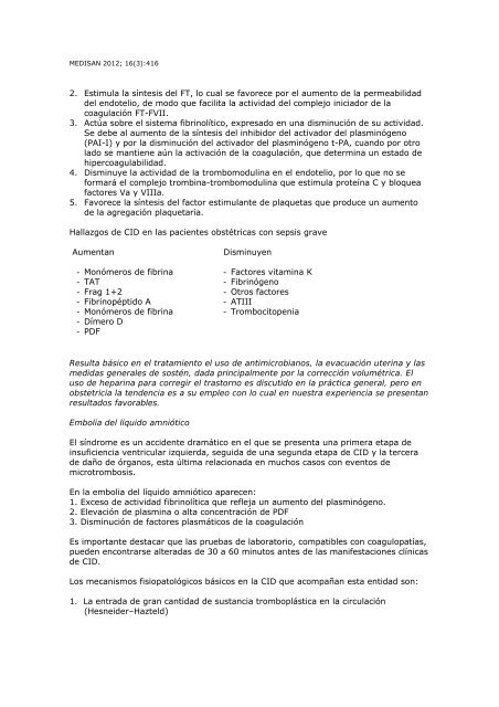 Hemostasia normal y coagulación intravascular diseminada en ...