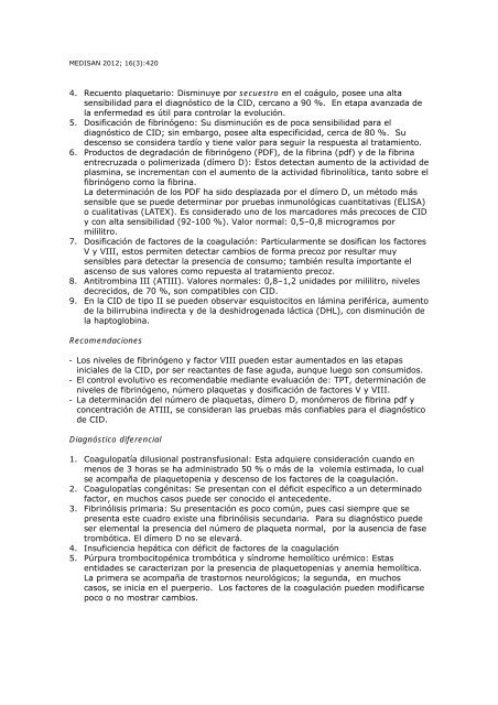 Hemostasia normal y coagulación intravascular diseminada en ...