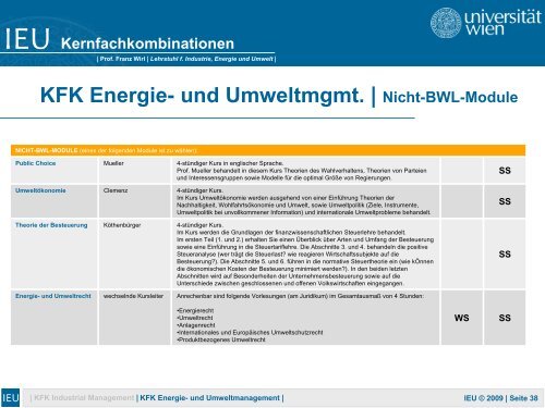 Kernfachkombinationen