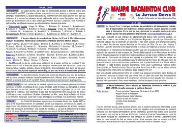 LE JOYEUX DRIVE - Maure Badminton Club