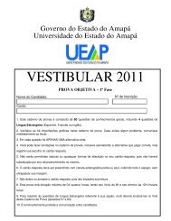 VESTIBULAR 2011 - Ueap - Governo do Estado do Amapá
