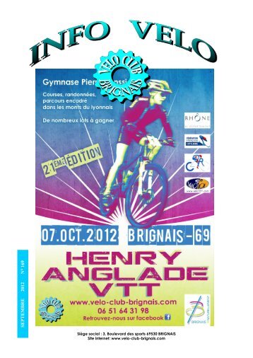 SE PT E MBR E 2012 N ° 169 - Le site du Vélo Club de Brignais