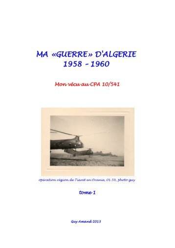 MA «GUERRE» D'ALGERIE 1958 – 1960 - Accueil