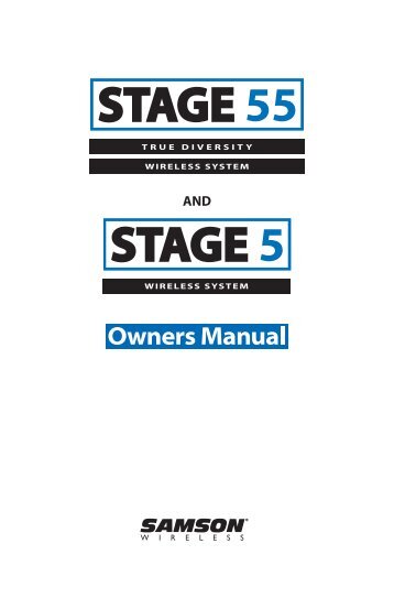 Setting Up and Using Your Stage 55 Series/Stage 5 ... - Samson
