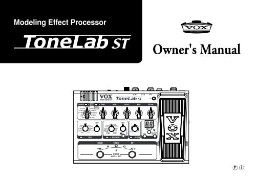 ToneLab ST Owner's Manual - Vox