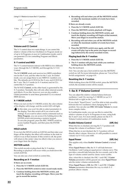 M3 XPanded Parameter Guide - Korg