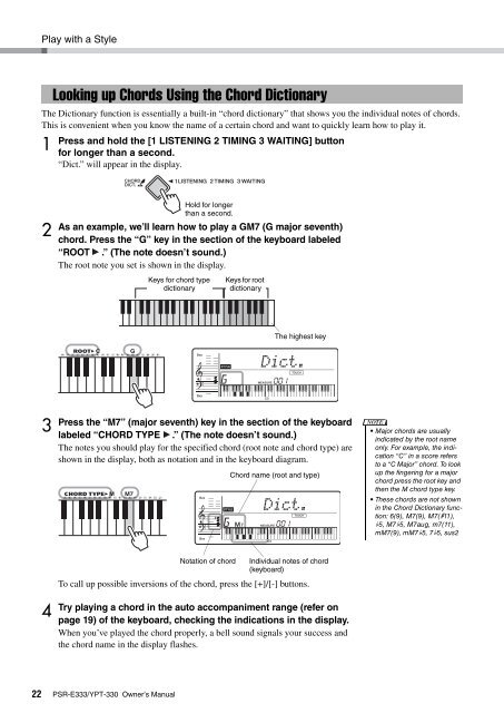 PSR-E333/YPT-330 Owner's Manual - Yamaha Downloads