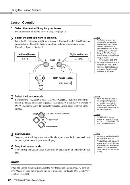 PSR-E333/YPT-330 Owner's Manual - Yamaha Downloads