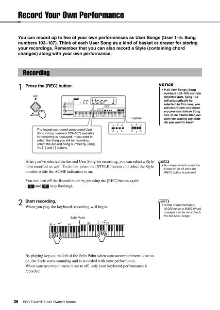 PSR-E333/YPT-330 Owner's Manual - Yamaha Downloads