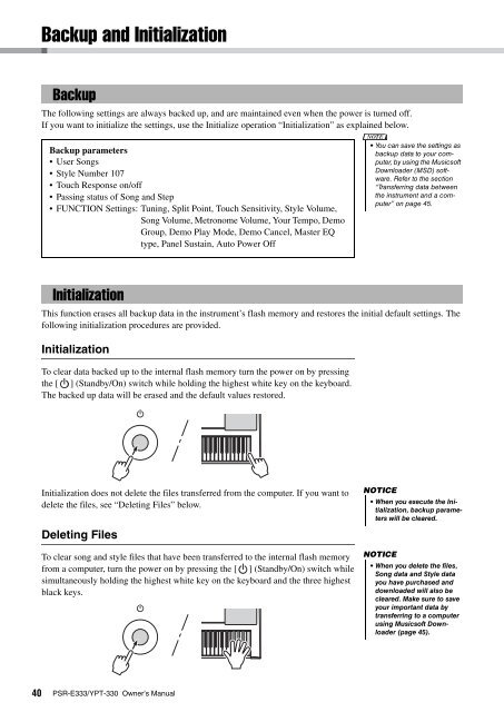 PSR-E333/YPT-330 Owner's Manual - Yamaha Downloads
