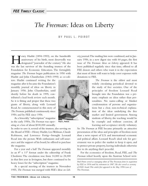 The Freeman: Ideas on Liberty